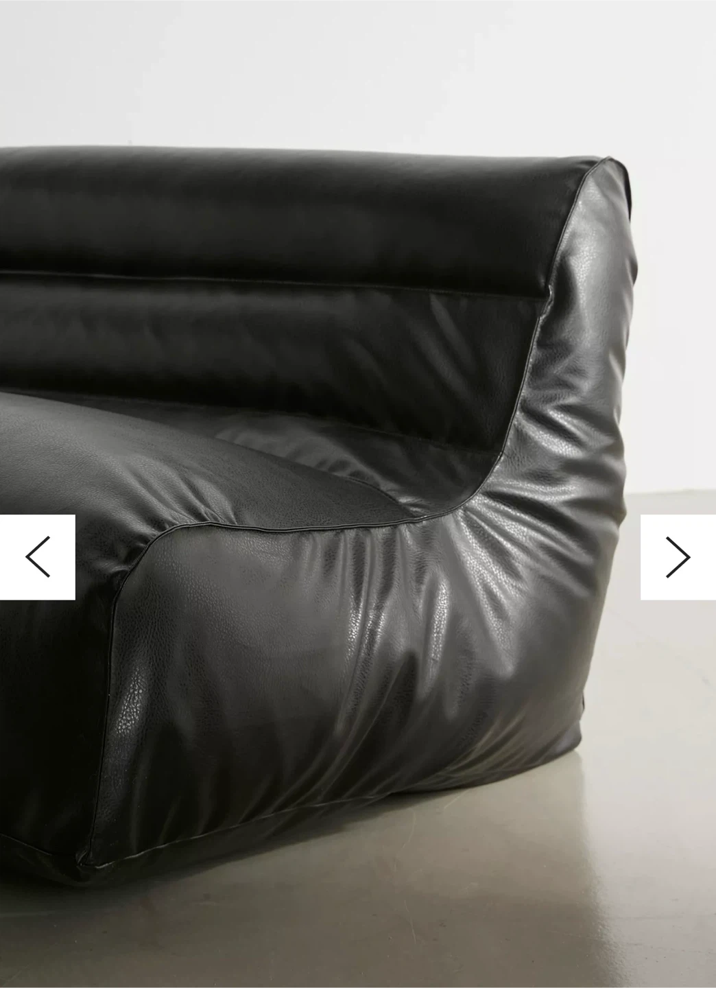 Black Leather Bean Bag Sofa - photo 2