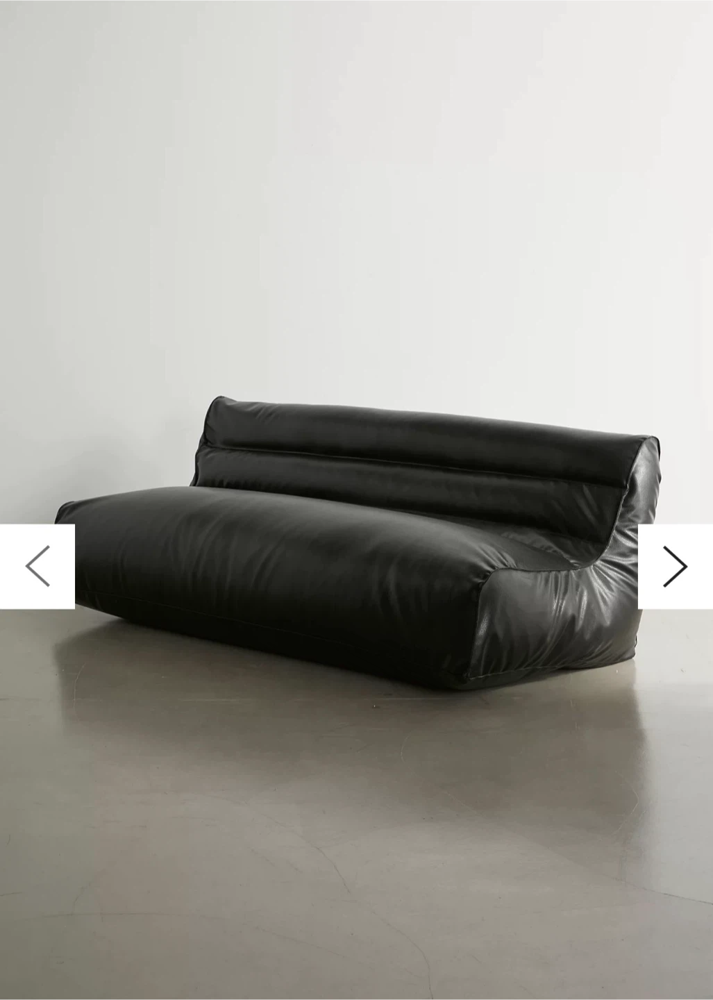 Black Leather Bean Bag Sofa - photo 3