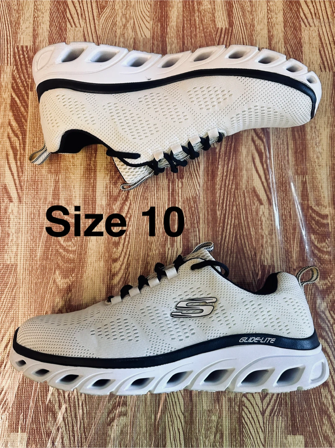 Skechers Glide-Lite Running Shoes - White/Black - Size 10 - photo 2