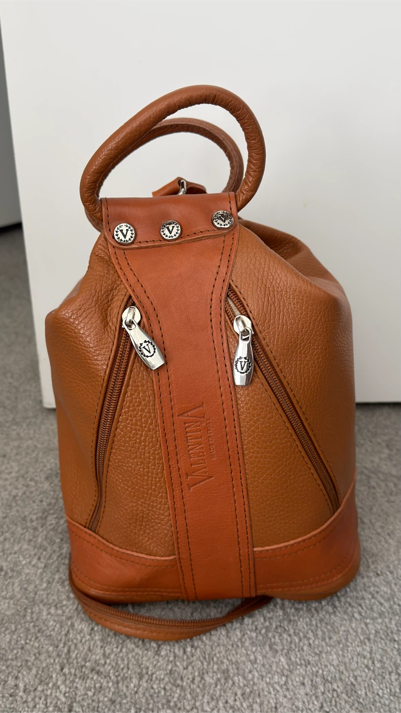 Valentina Genuine Leather Backpack - Brown