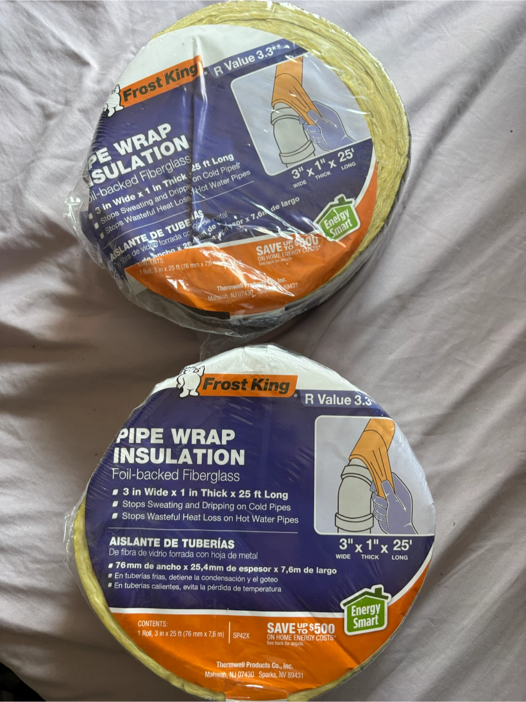 New 2 Frost King Pipe Wrap Insulation - Foil-Backed Fiberglass - photo 4