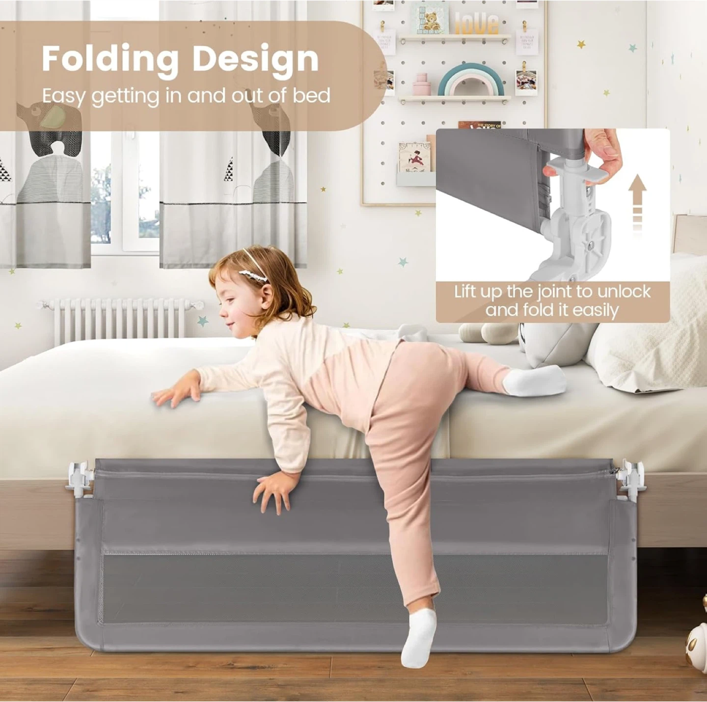 HONEY JOY Bed Rail for Toddlers (3 Pieces) - photo 4