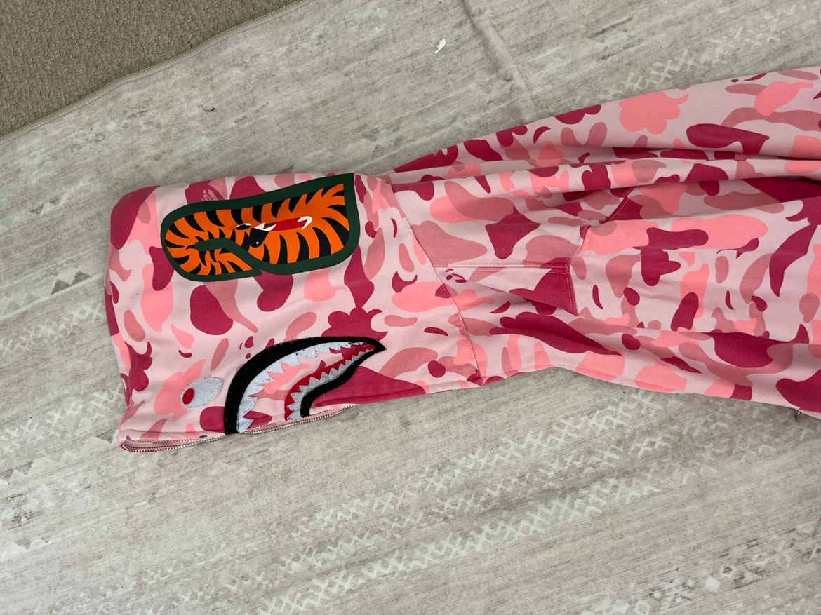 BAPE Pink Camo Shark Full Zip Hoodie