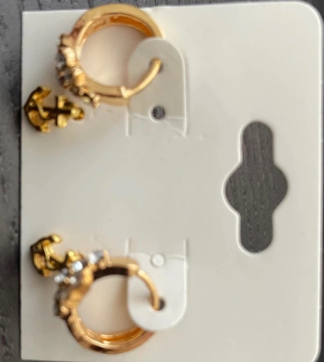 Gold Anchor Charm Earrings Set