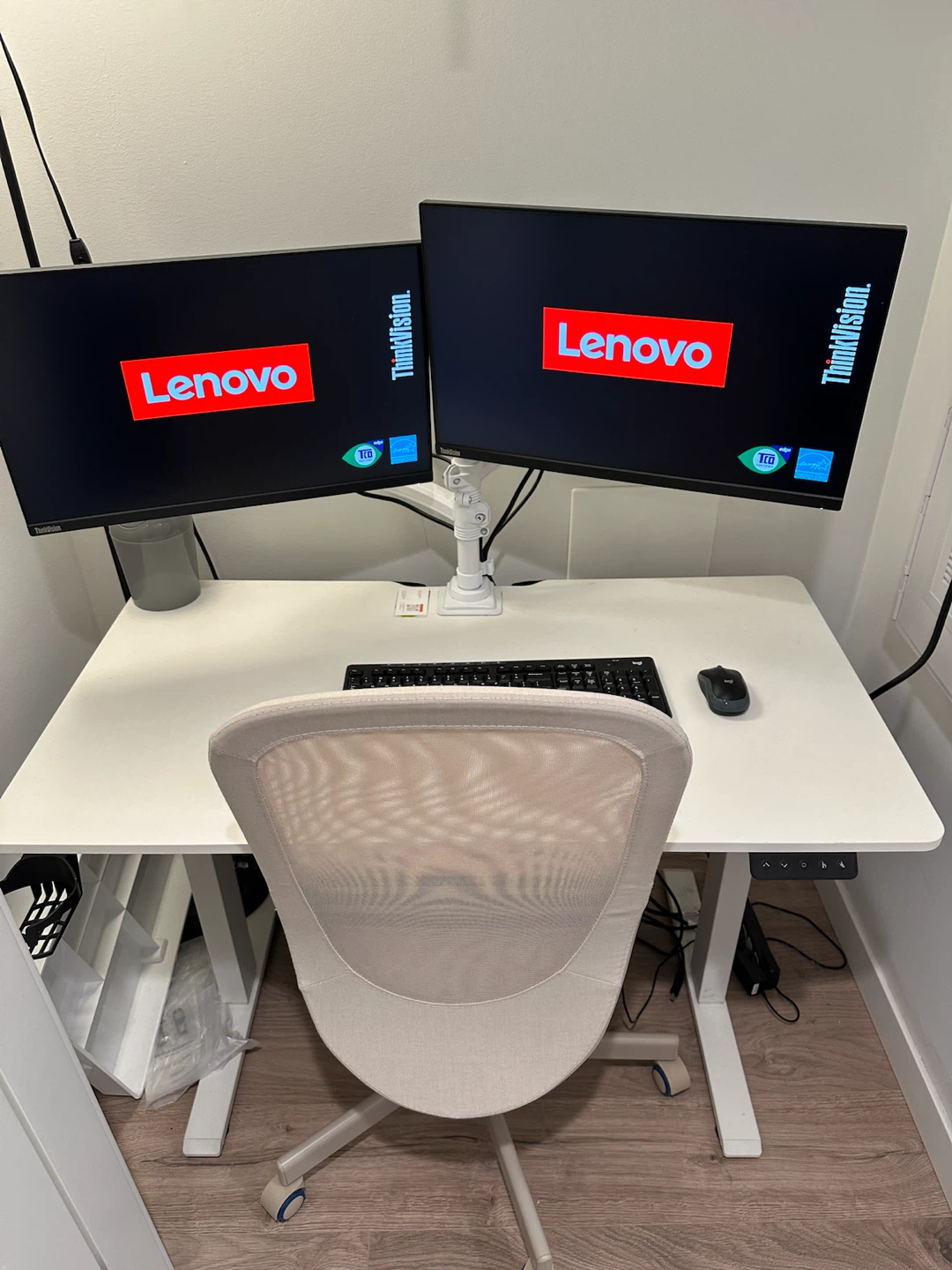 Office table & chair + 2 desktops A+ wireless mouse/keyboard