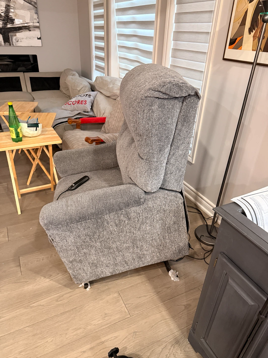 Grey Recliner Chair with Power Lift - photo 4