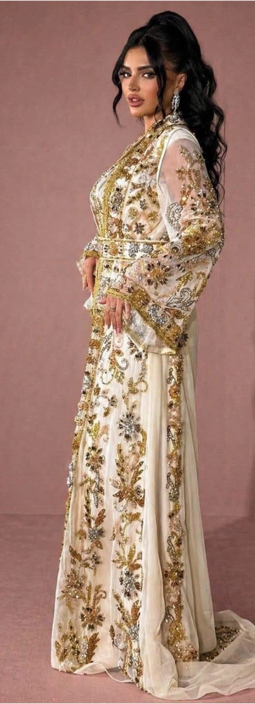 Embroidered Kaftan Dress