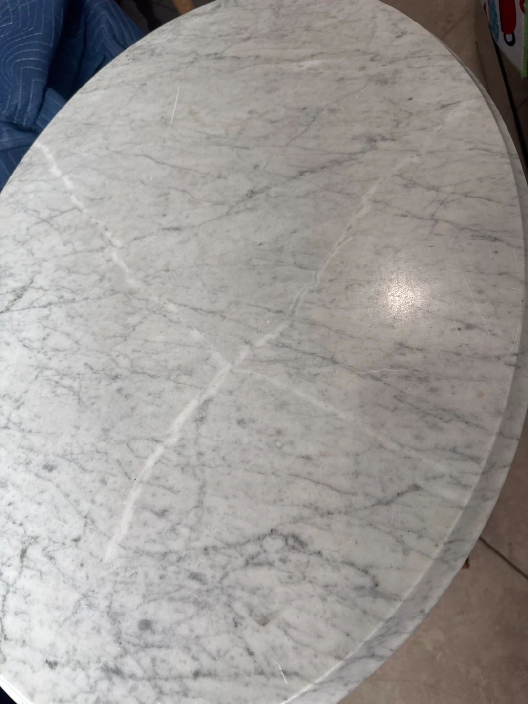 Oval Marble Top Accent Table - photo 5