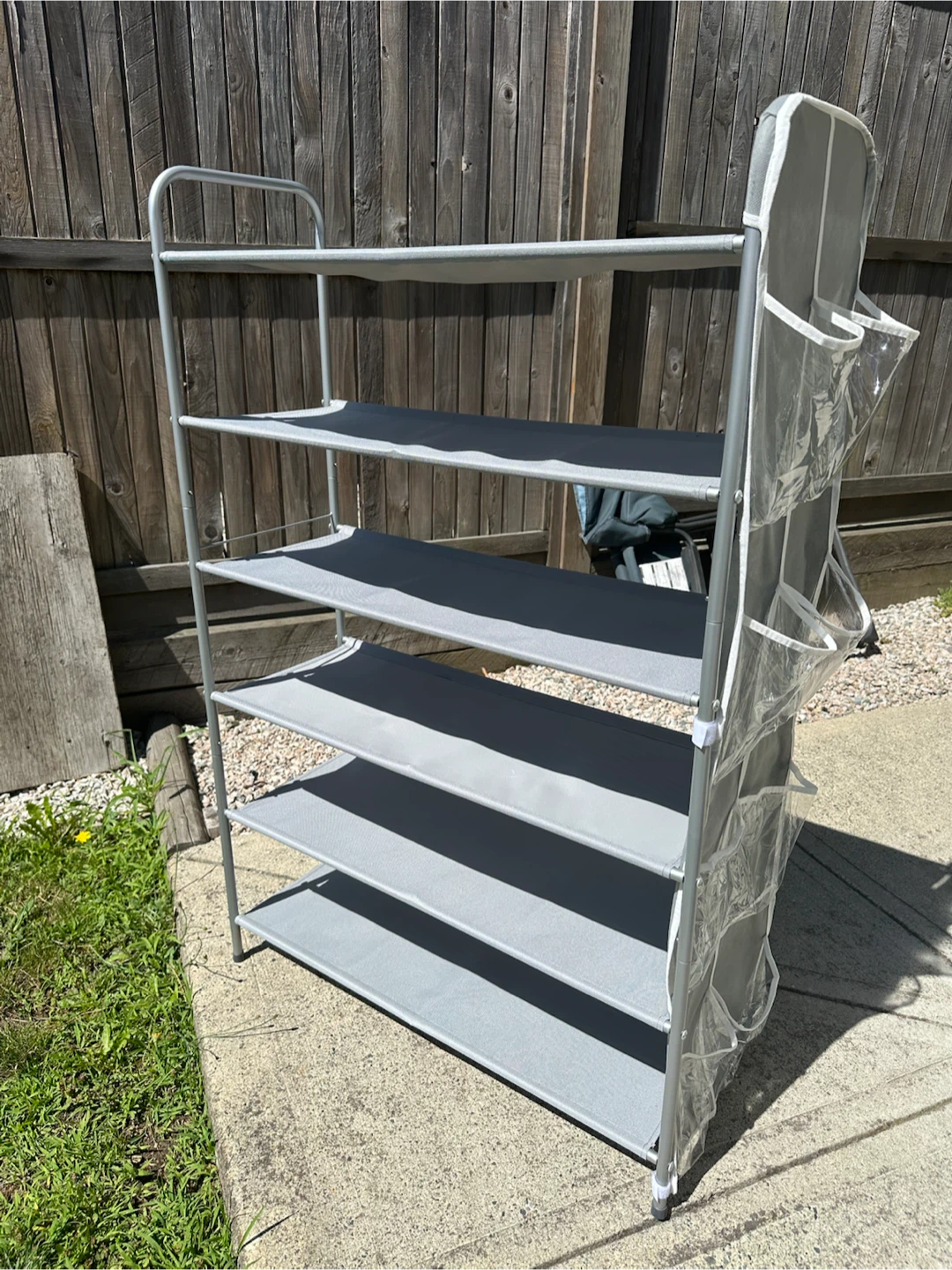 6-Tier Grey Shoe Rack with Side Organizers - photo 3