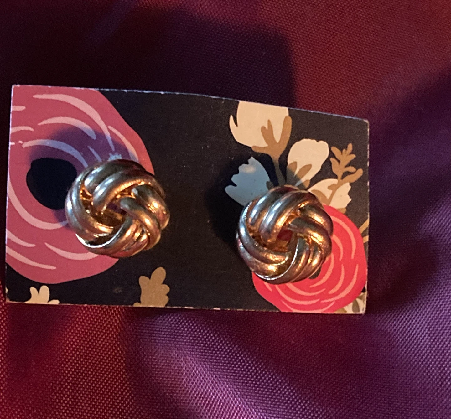Gold Tone Knot Stud Earrings - photo 2
