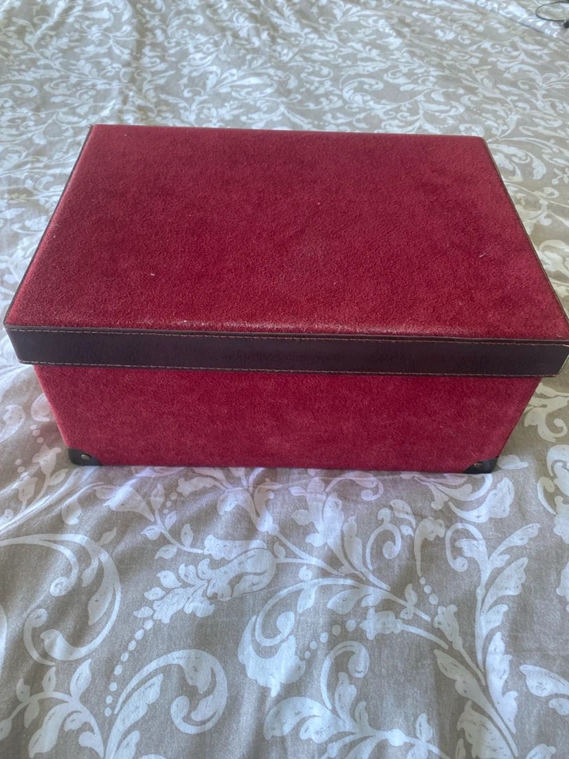 FREE with ANY PURCHASE  Storage Box - Red with Plaid Lining