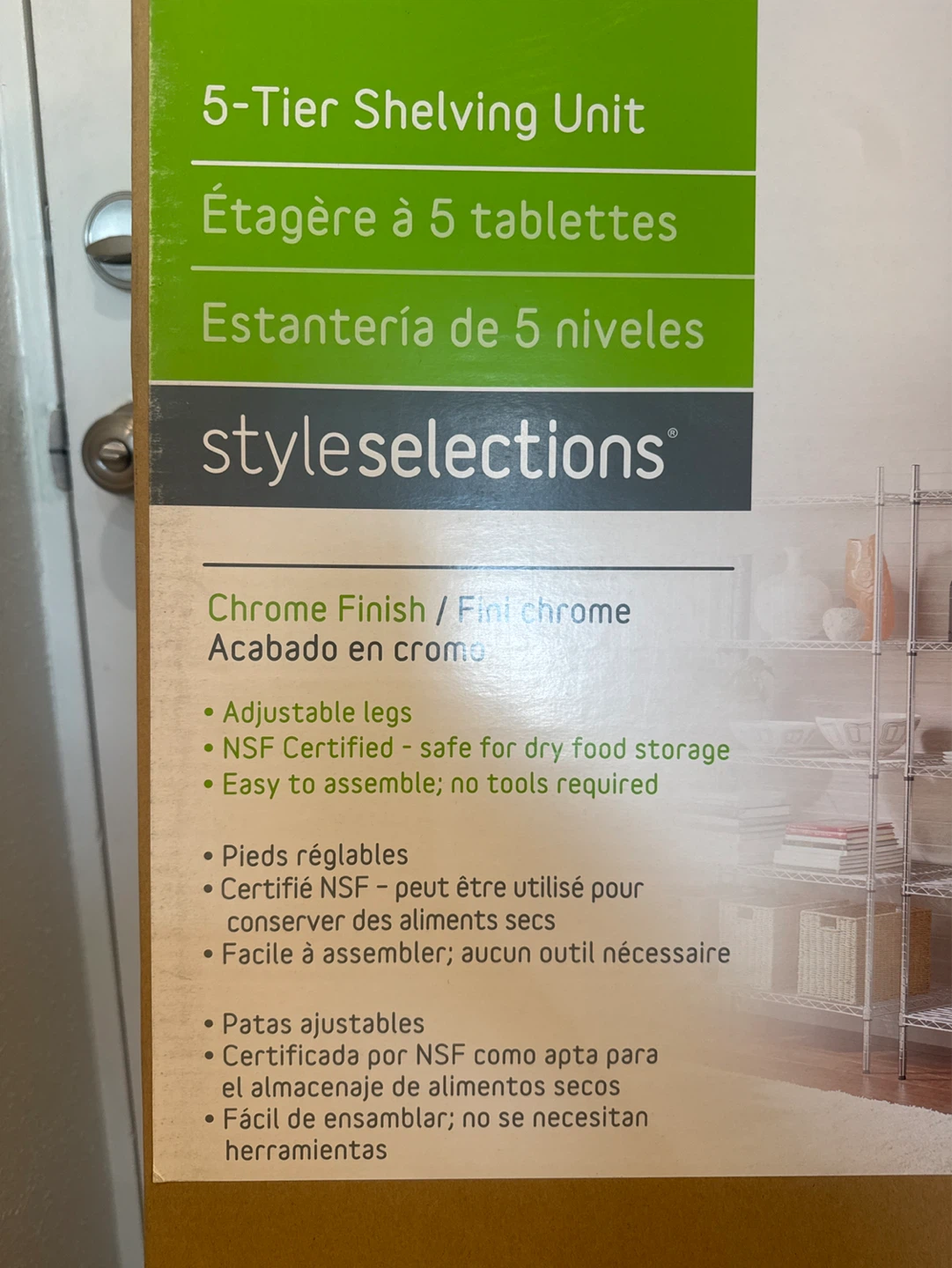 Style Selections 5-Tier Chrome Shelving Unit - photo 4