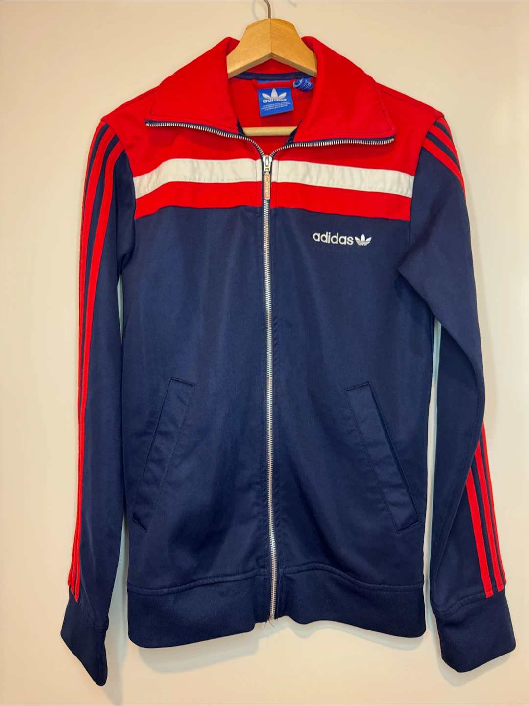 Adidas Track Jacket Red Blue White size S