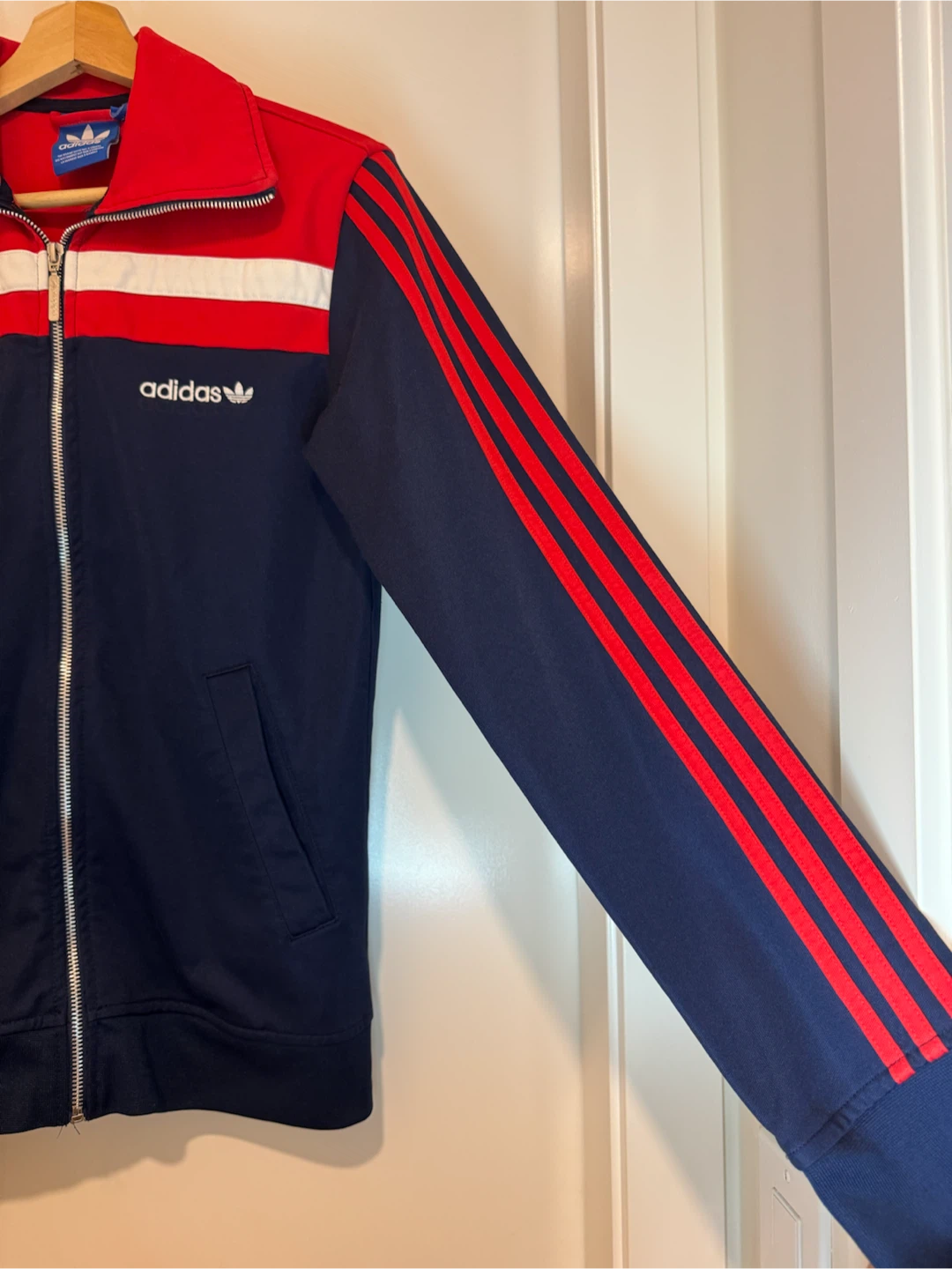 Adidas Track Jacket Red Blue White size S - photo 3