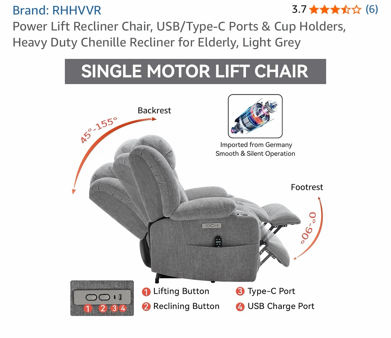 Power lift recliner chair 100 good got to go today - photo 4