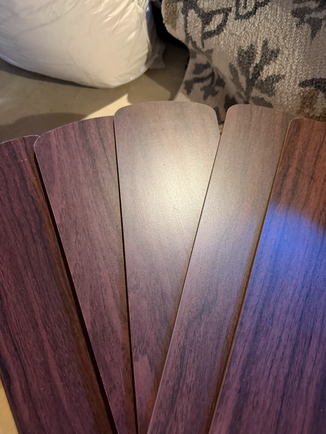 Black Ceiling Fan with Wood-Tone Blades - photo 4