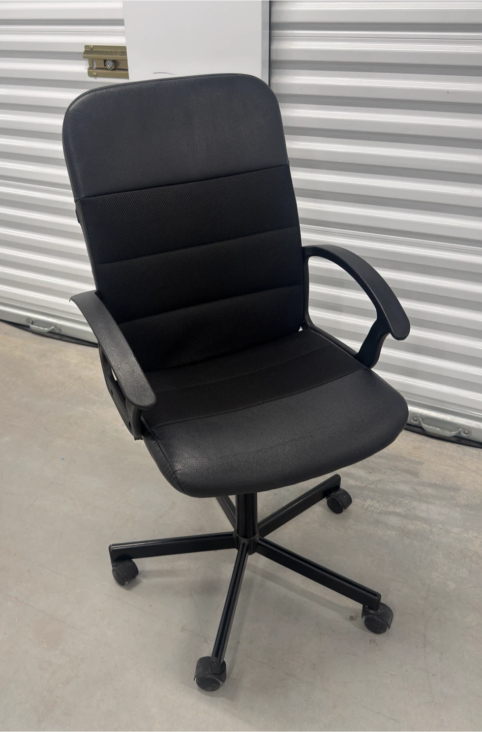Black Adjustable High-Back Office Chair with Armrests