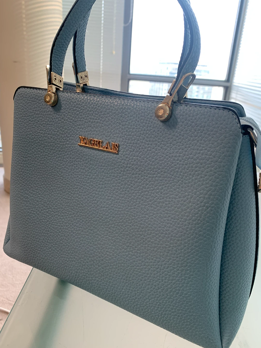 Light Blue Structured Handbag