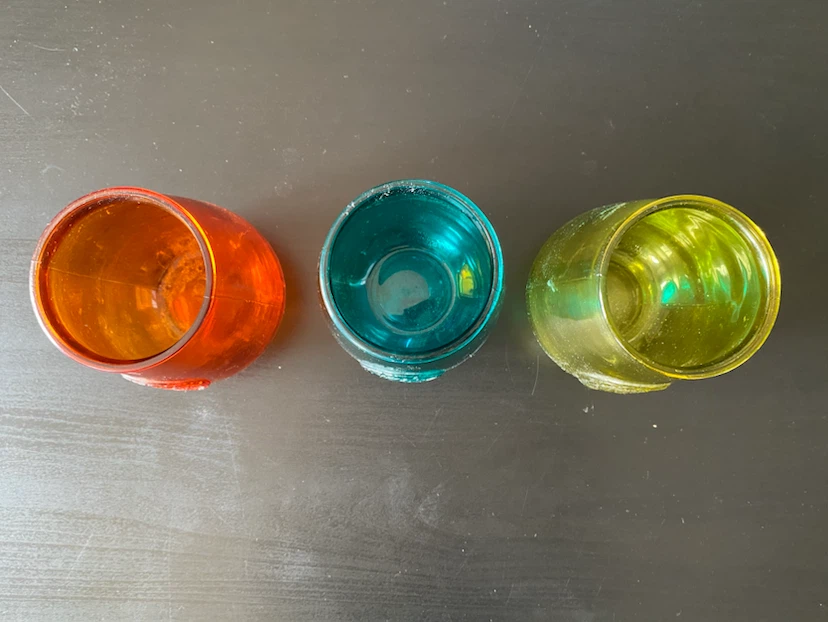 Set of 3 Coloured Glass Tumblers - photo 2