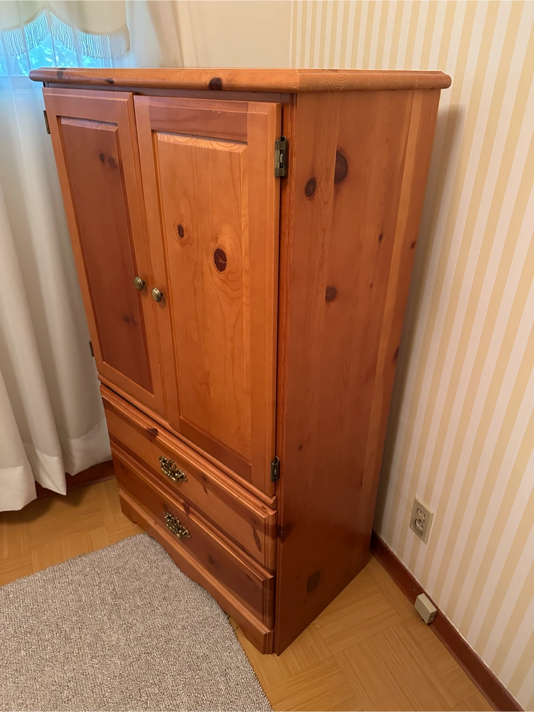 Pine Armoire with Drawers - photo 2