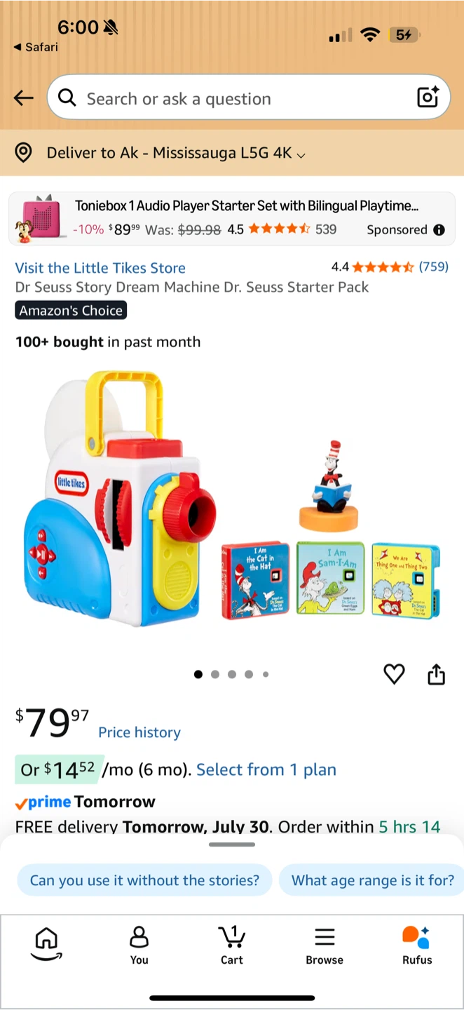 Little Tikes Dr. Seuss Story Dream Machine Starter Pack