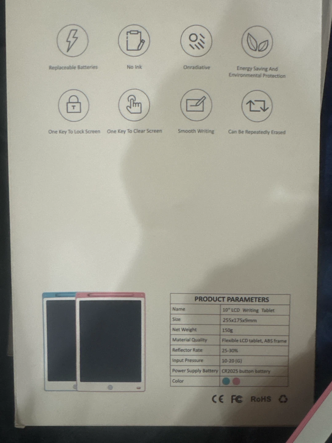 TEKFAN 10" LCD Writing Tablet - Pink/blue - photo 3