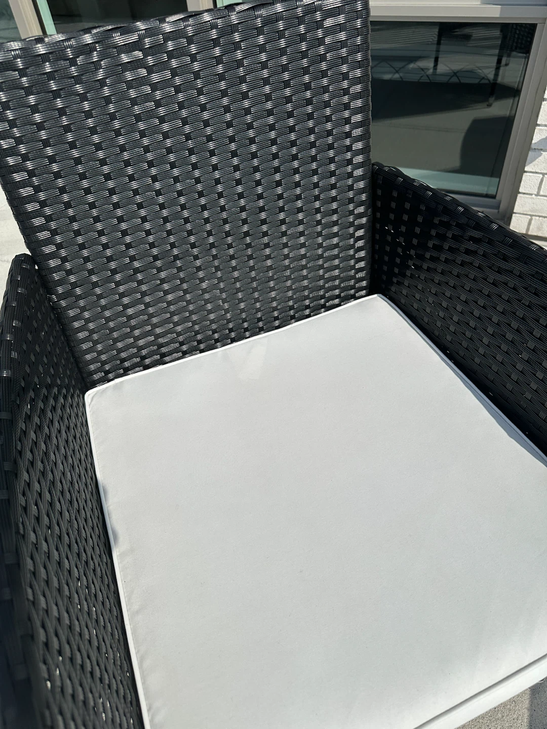 Wicker Patio Set with Glass Coffee Table - photo 2