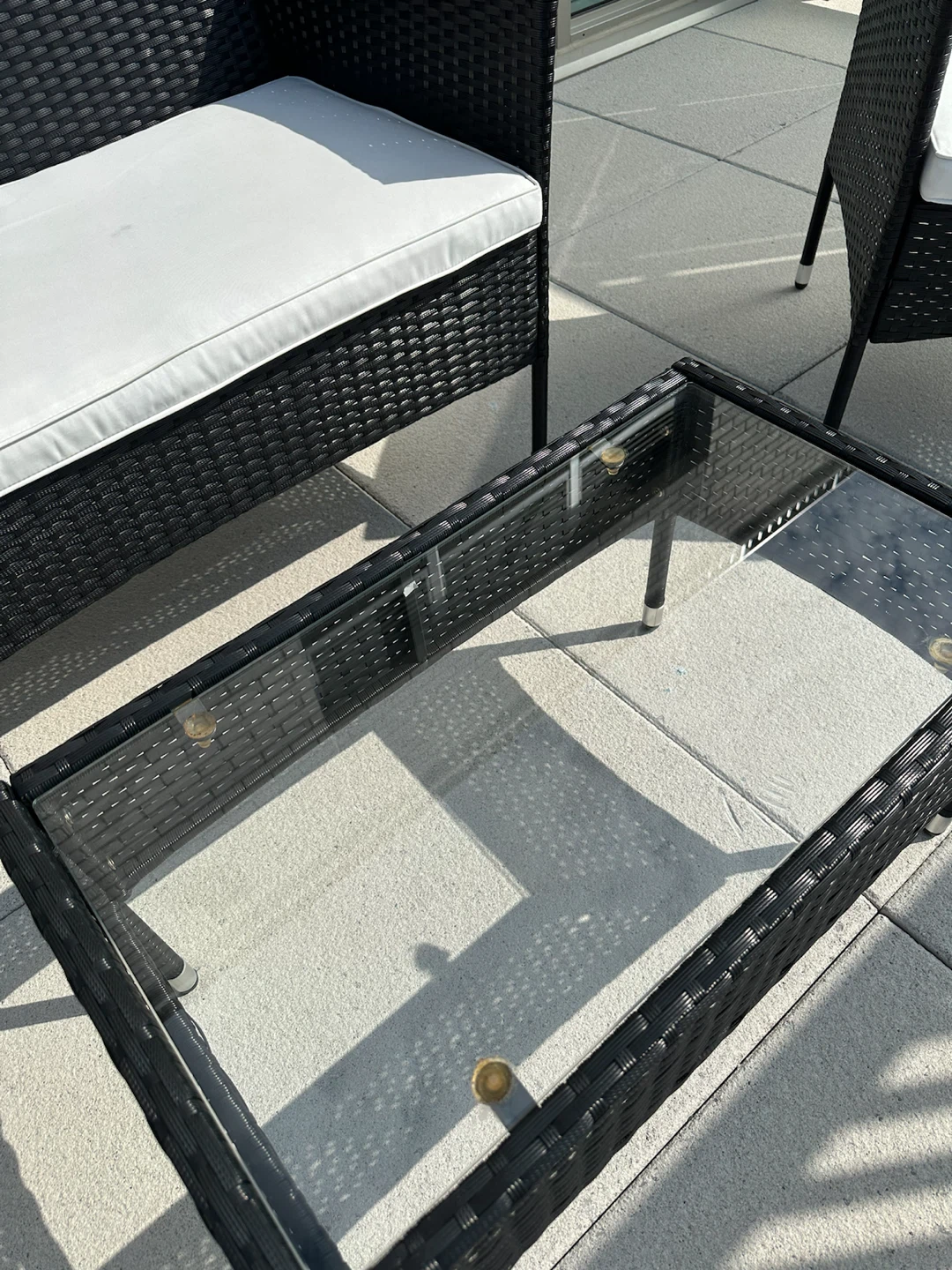 Wicker Patio Set with Glass Coffee Table - photo 3
