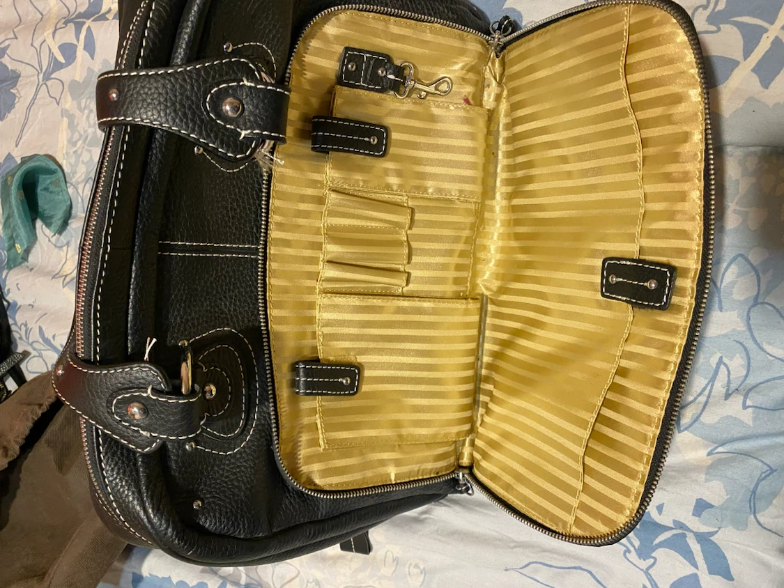 Moonsus Black Leather laptop bag - photo 2