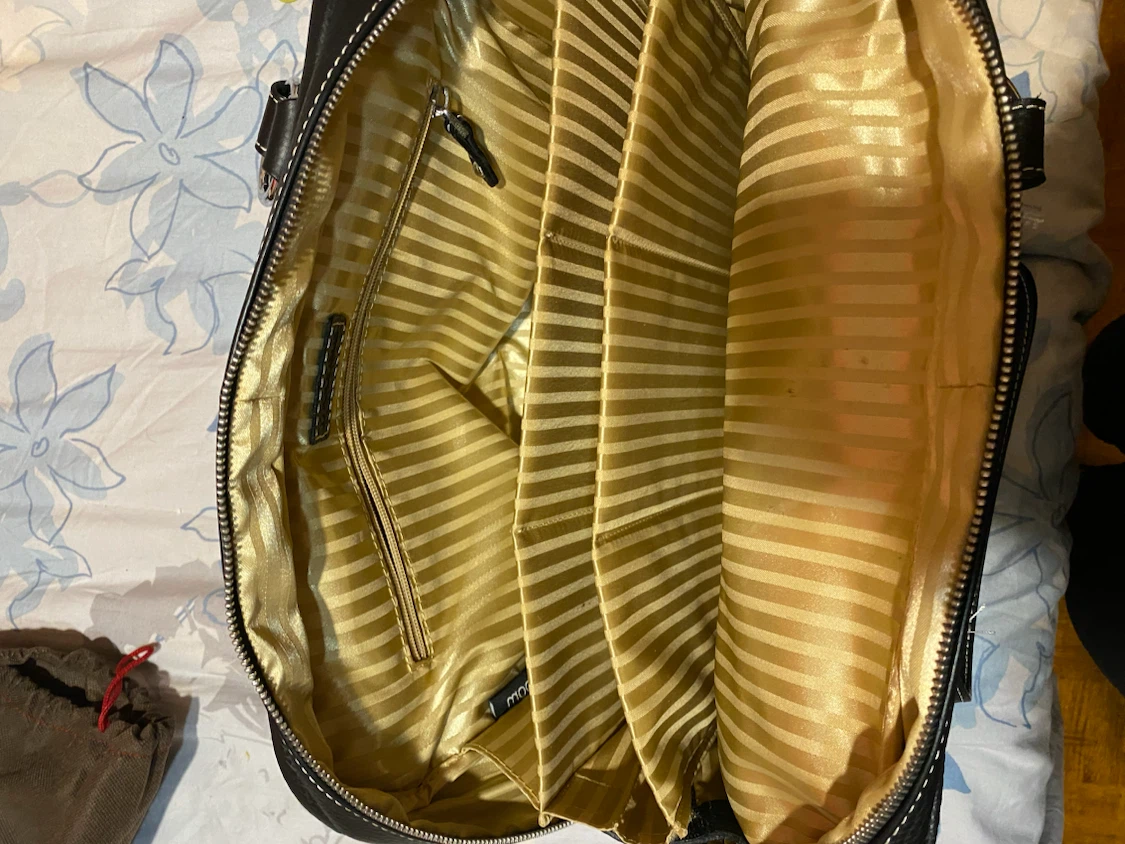 Moonsus Black Leather laptop bag - photo 3