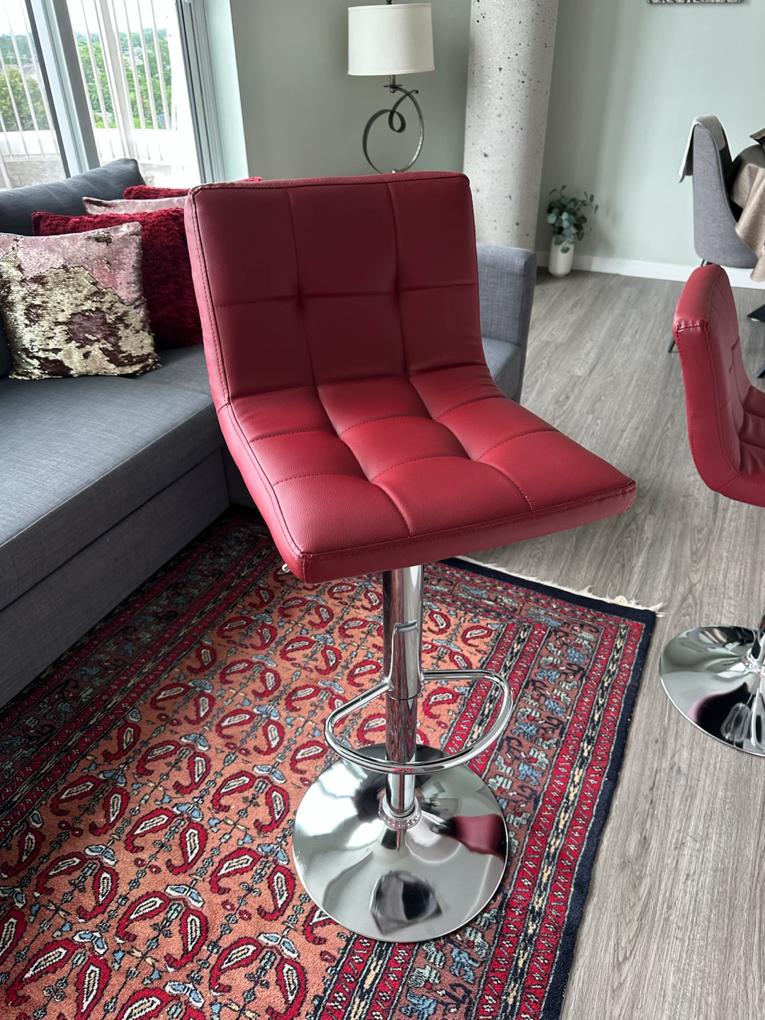 Red Bar Stool (2) - photo 3