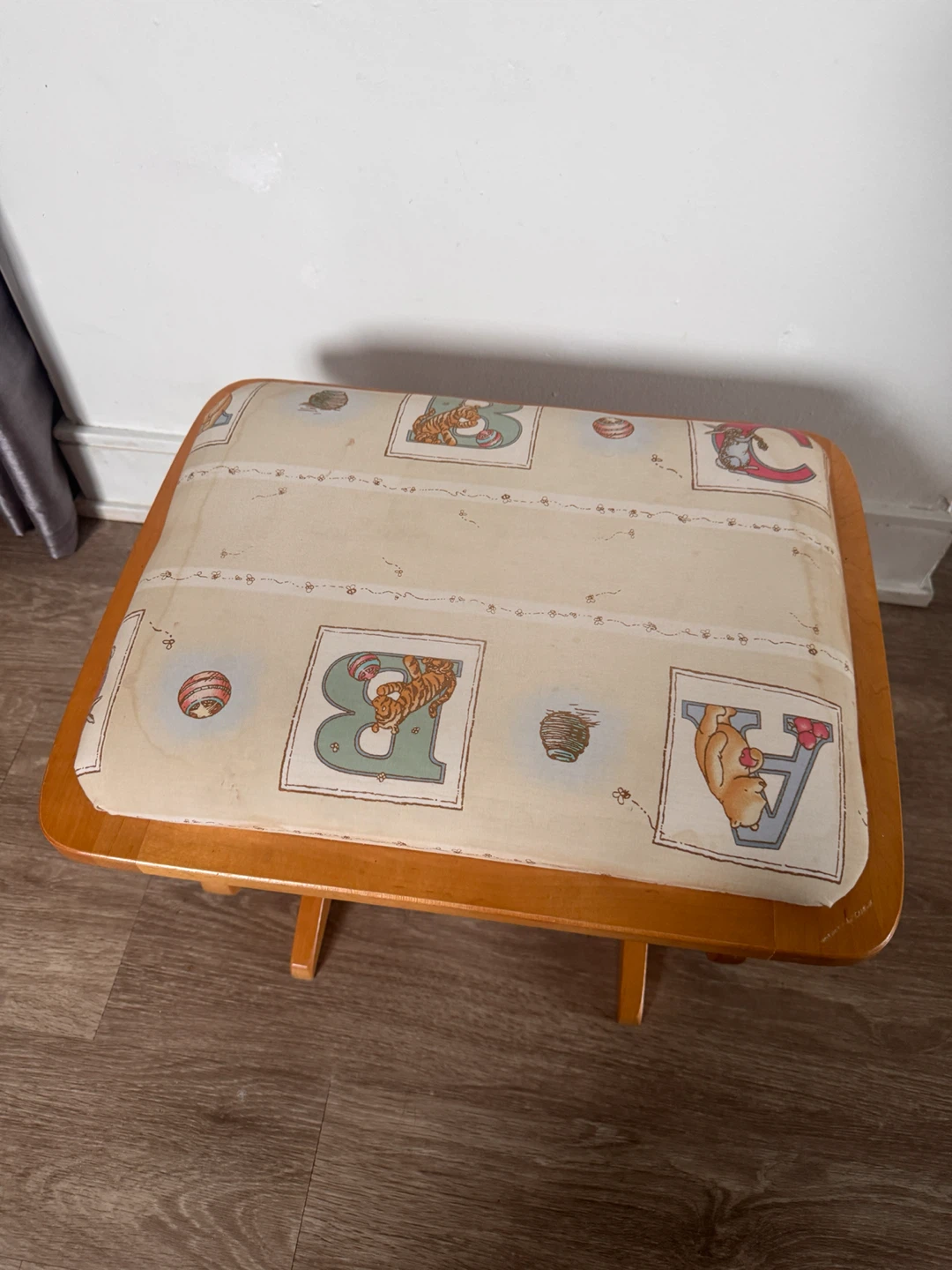 Wooden Glider Ottoman with Alphabet Print - photo 2