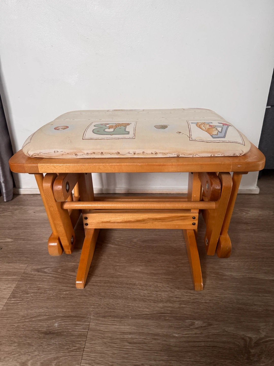 Wooden Glider Ottoman with Alphabet Print - photo 3
