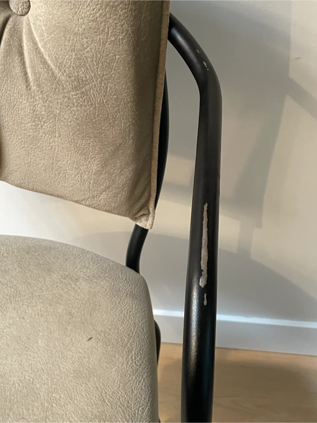 Set of 3 Sturdy Metal Counter Stools w/greige cushions - PU NW - photo 3