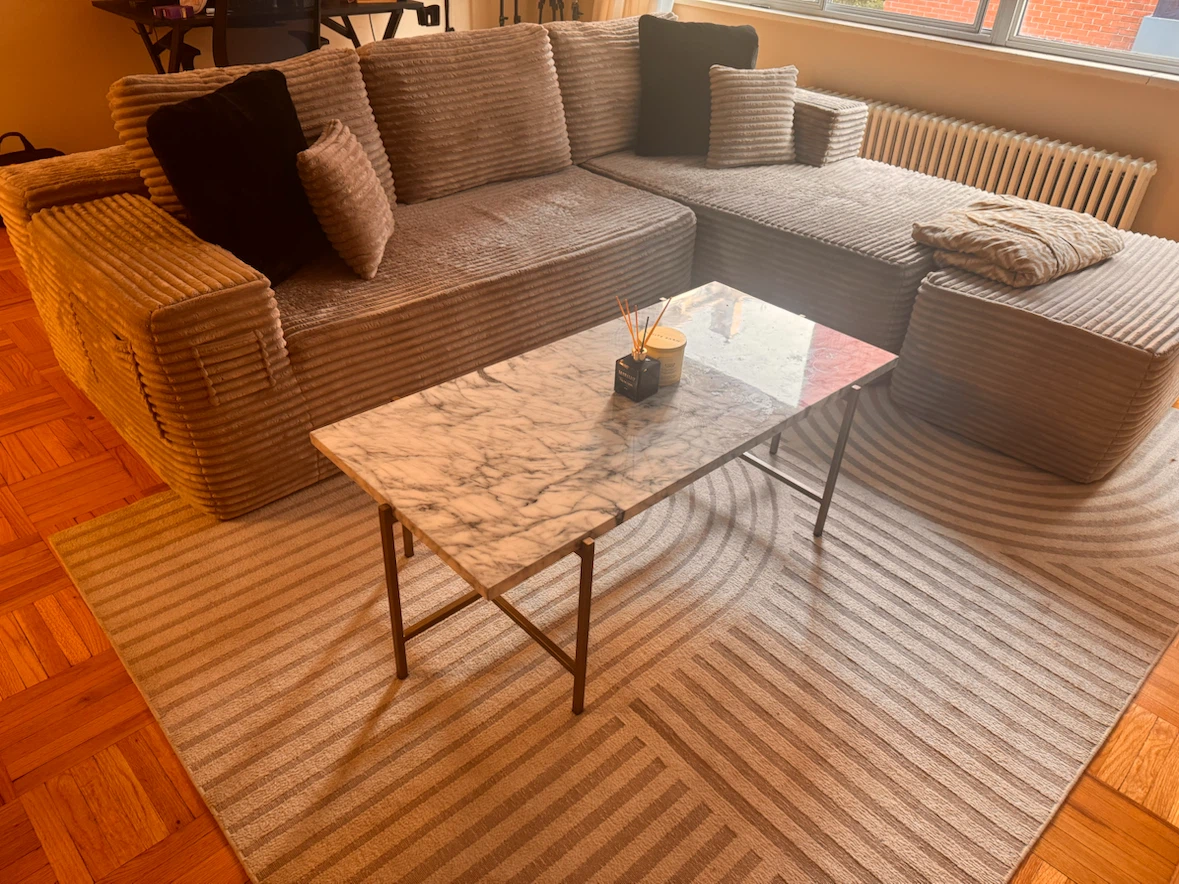 Boneless couch and Marble Top Coffee Table - photo 3