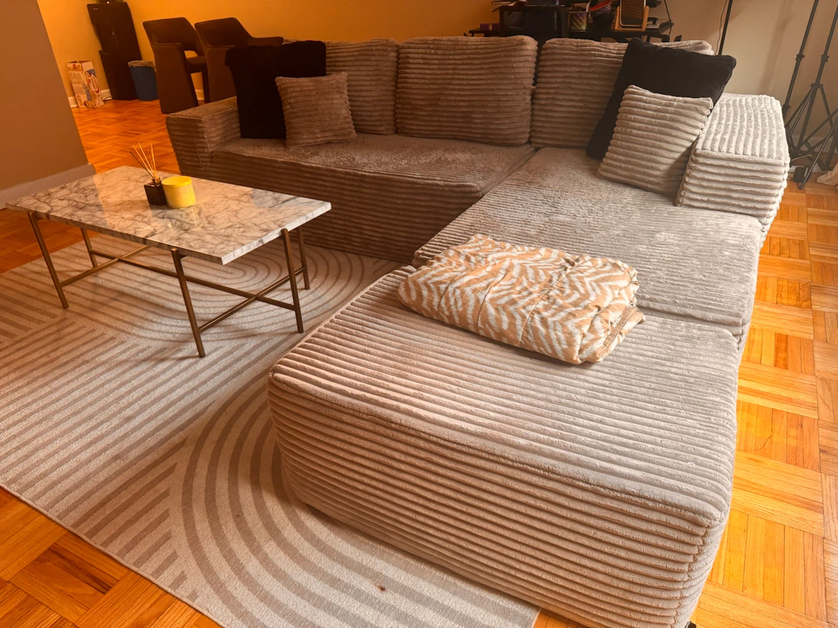 Boneless couch and Marble Top Coffee Table - photo 4