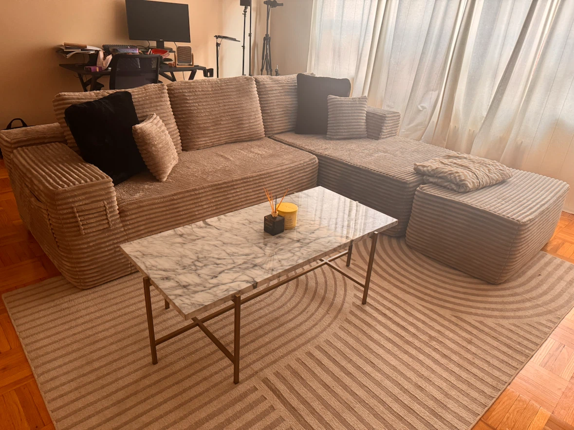 Boneless couch and Marble Top Coffee Table - photo 5