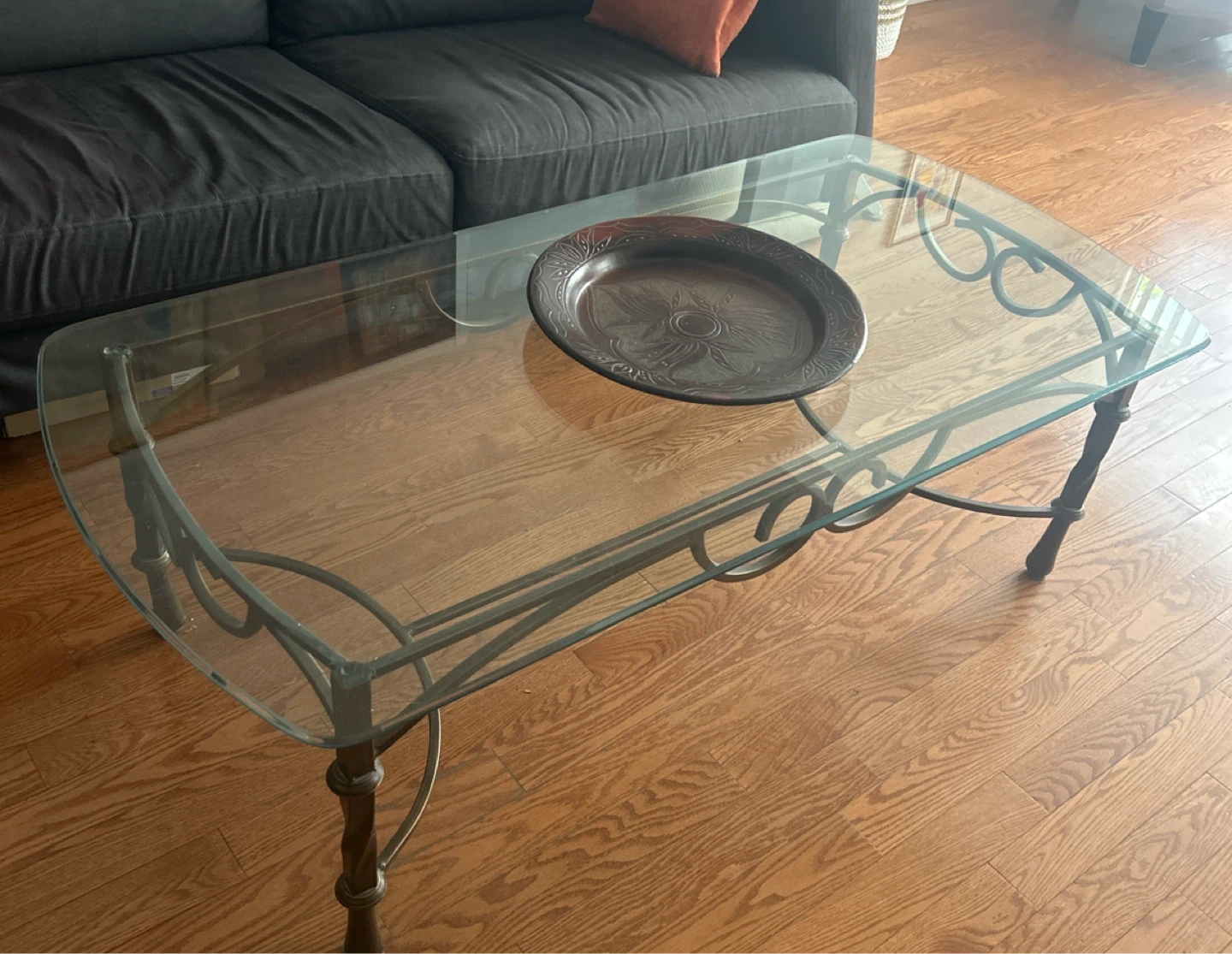 Glass Coffee Table / Metal Frame - photo 2