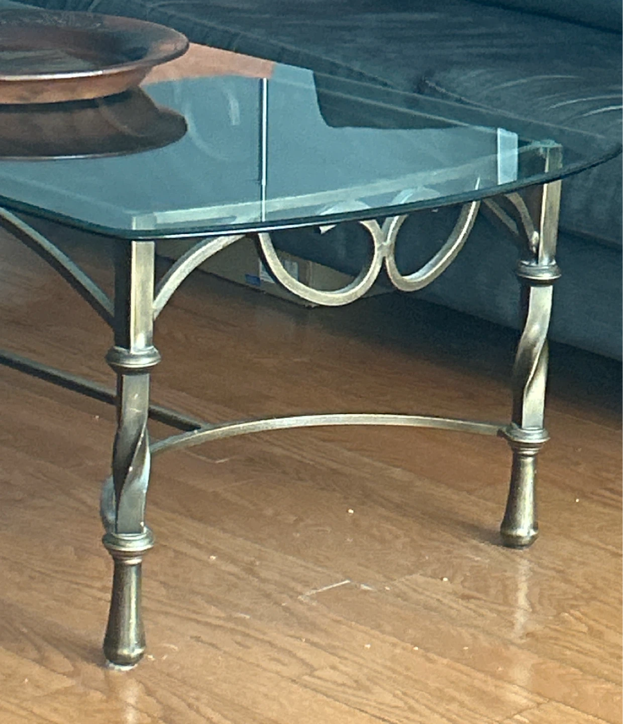 Glass Coffee Table / Metal Frame - photo 3