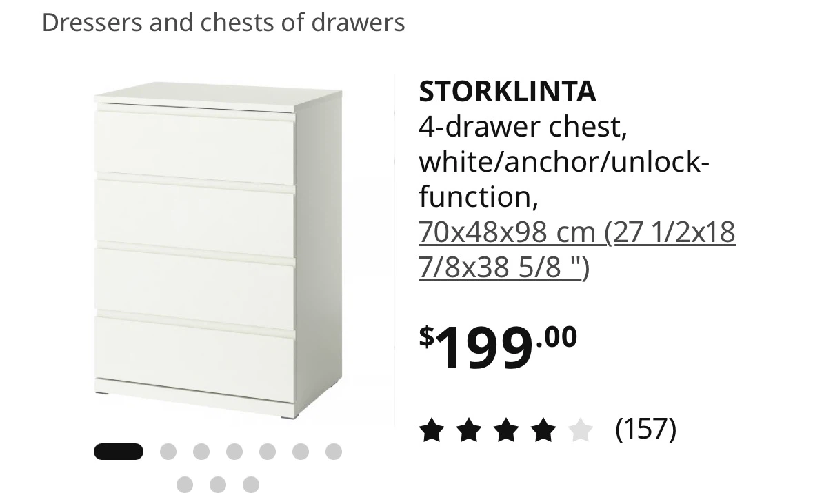 IKEA STORKLINTA 4-drawer - photo 2