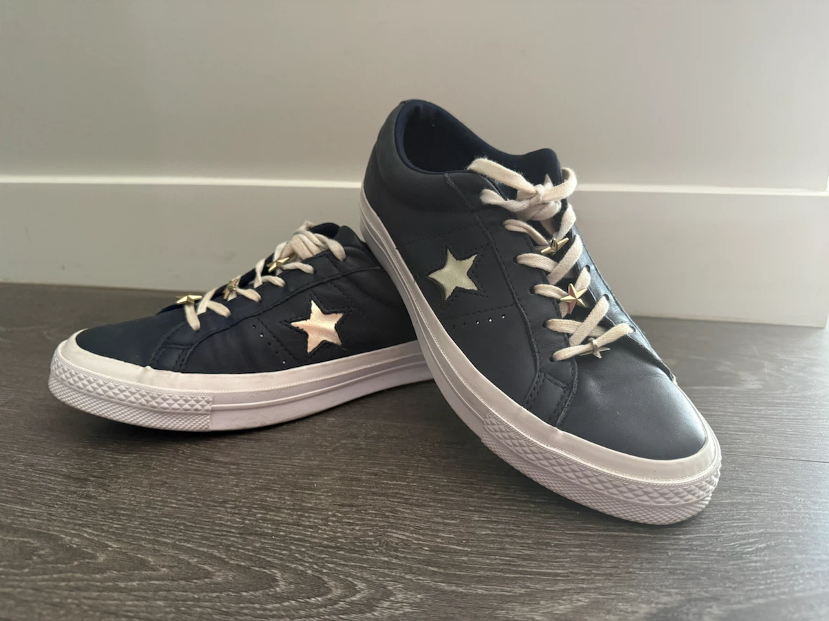 Converse One Star Leather Sneakers Navy Size 7.5 - photo 2