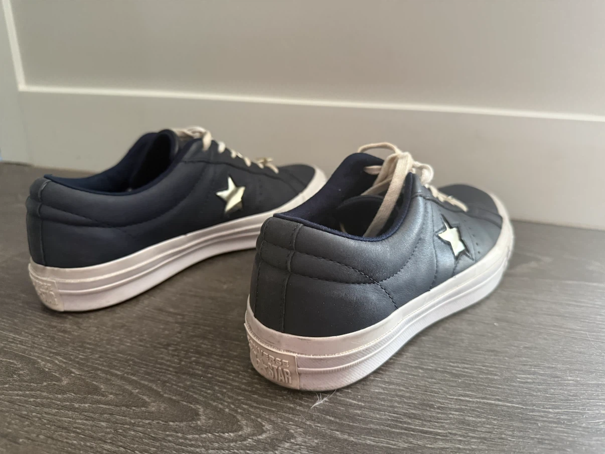 Converse One Star Leather Sneakers Navy Size 7.5 - photo 4