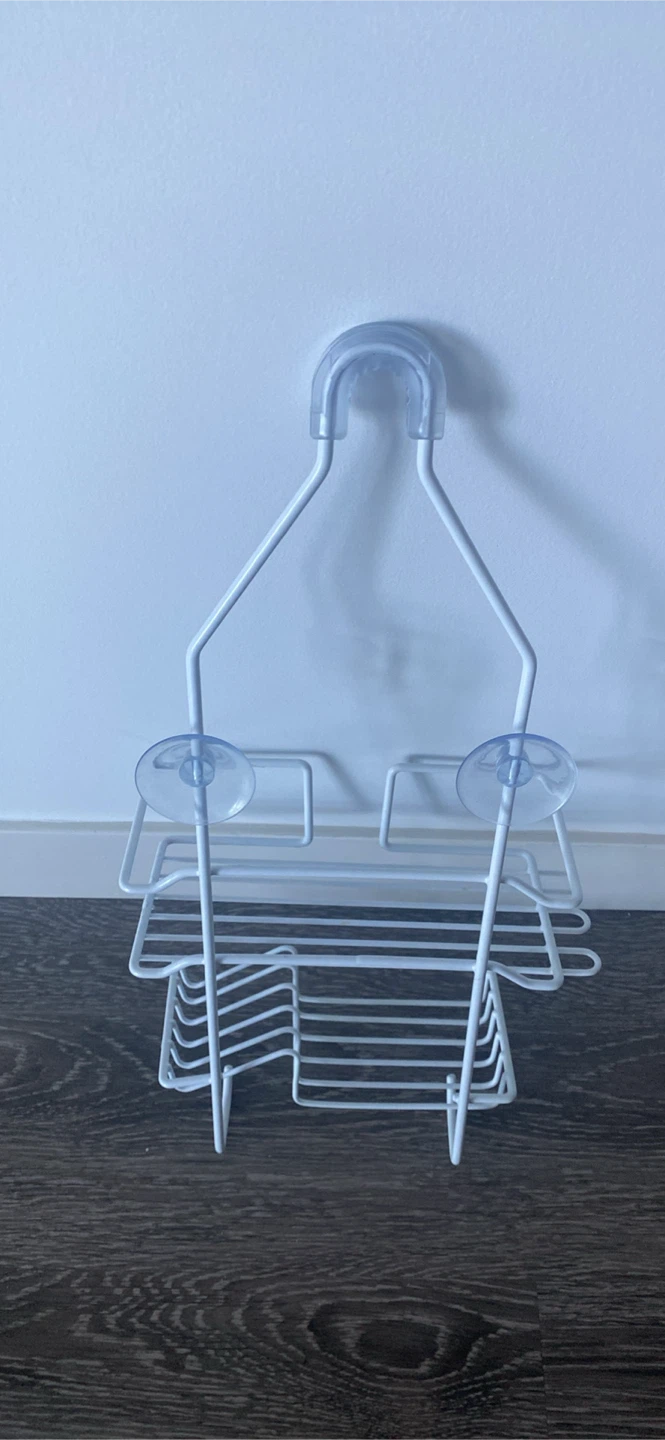 White Metal Shower Caddy with Suction Cups - photo 2