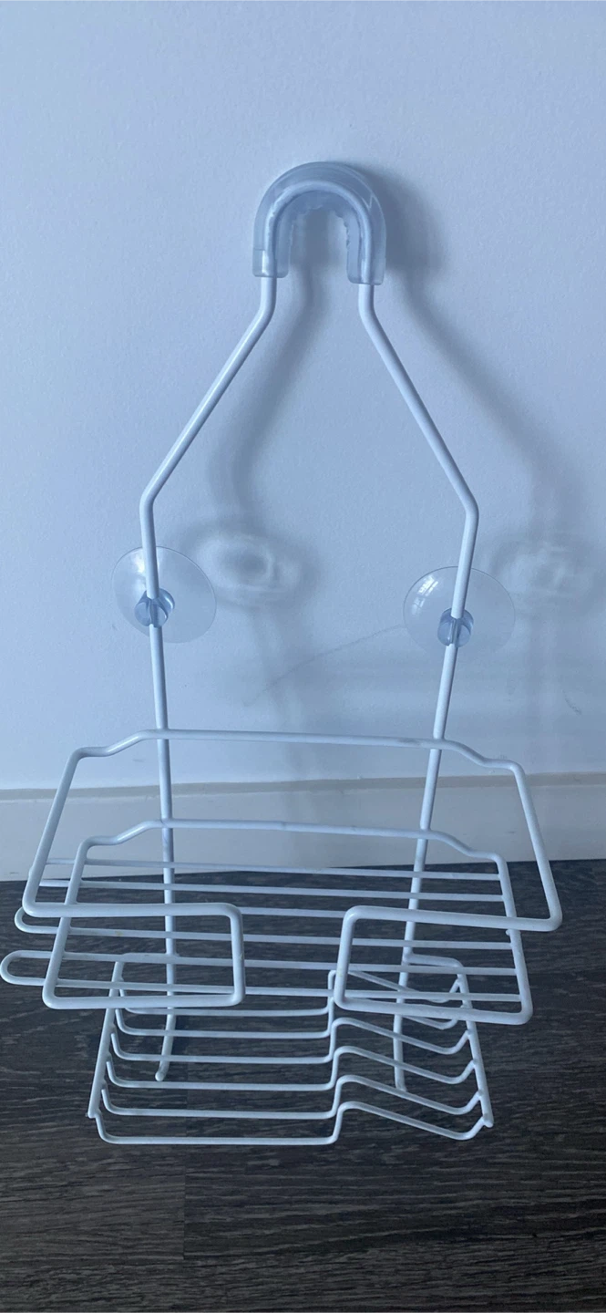 White Metal Shower Caddy with Suction Cups - photo 3