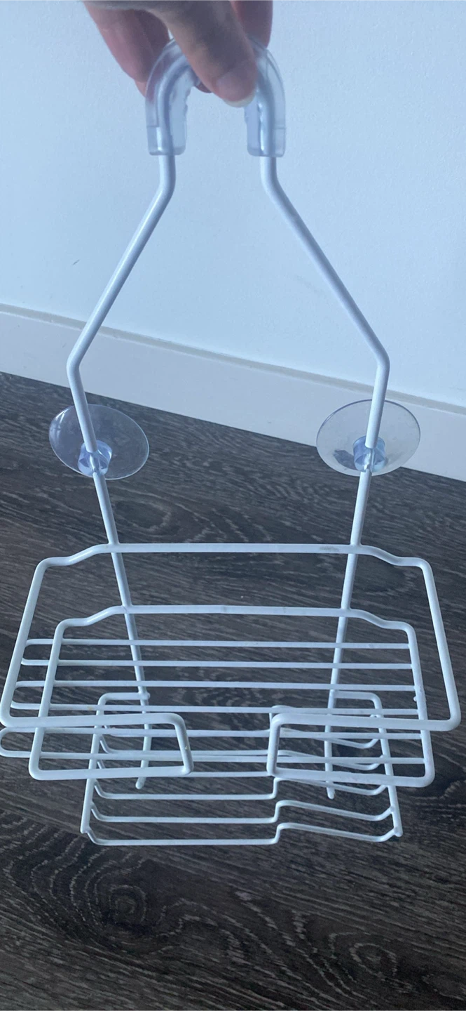 White Metal Shower Caddy with Suction Cups - photo 4