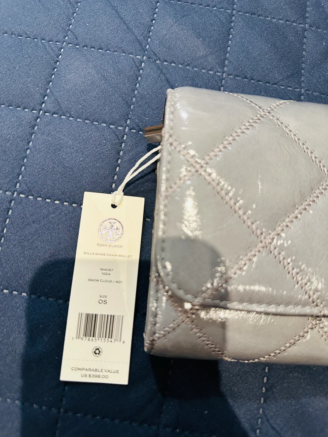 Tory Burch Willa Shine Chain Wallet - Grey - photo 3