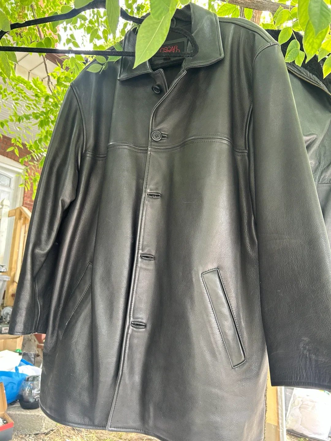 Oscar leopold Black Leather Jacket - photo 3