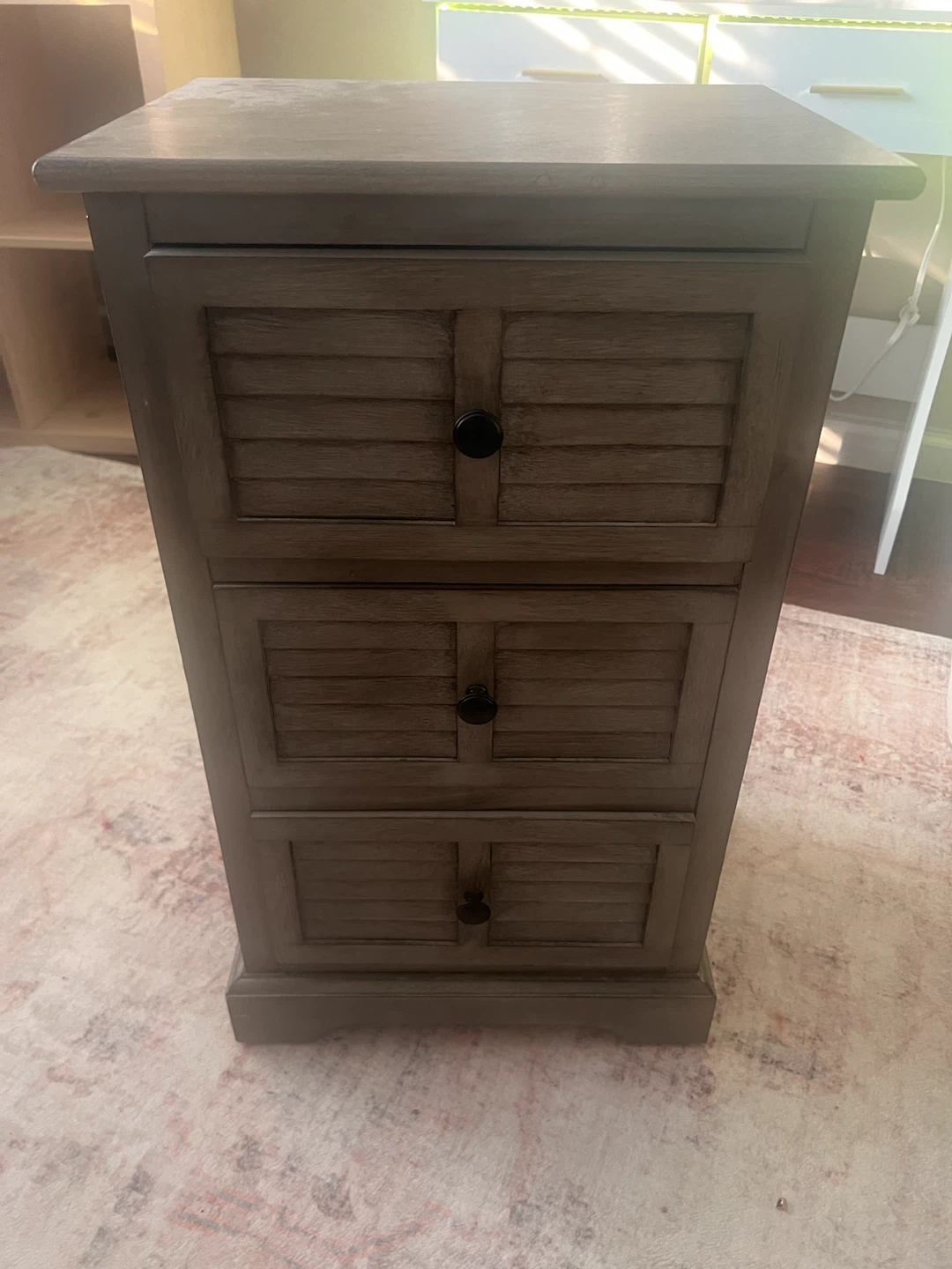 Gray 3-Drawer Nightstand / End Table