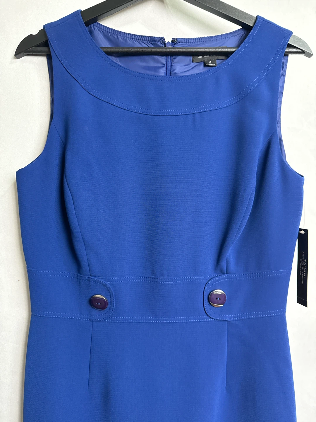 Tahari Arthur S. Levine Blue Sheath Dress Size 6 - photo 2