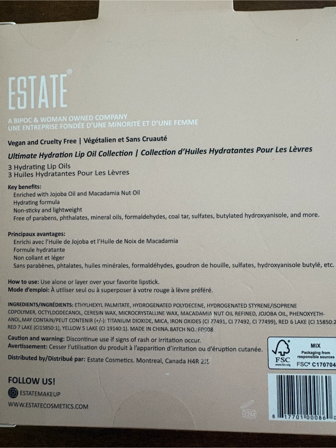 Estate Ultimate Hydration lip oil collection (New)(Free) - photo 3